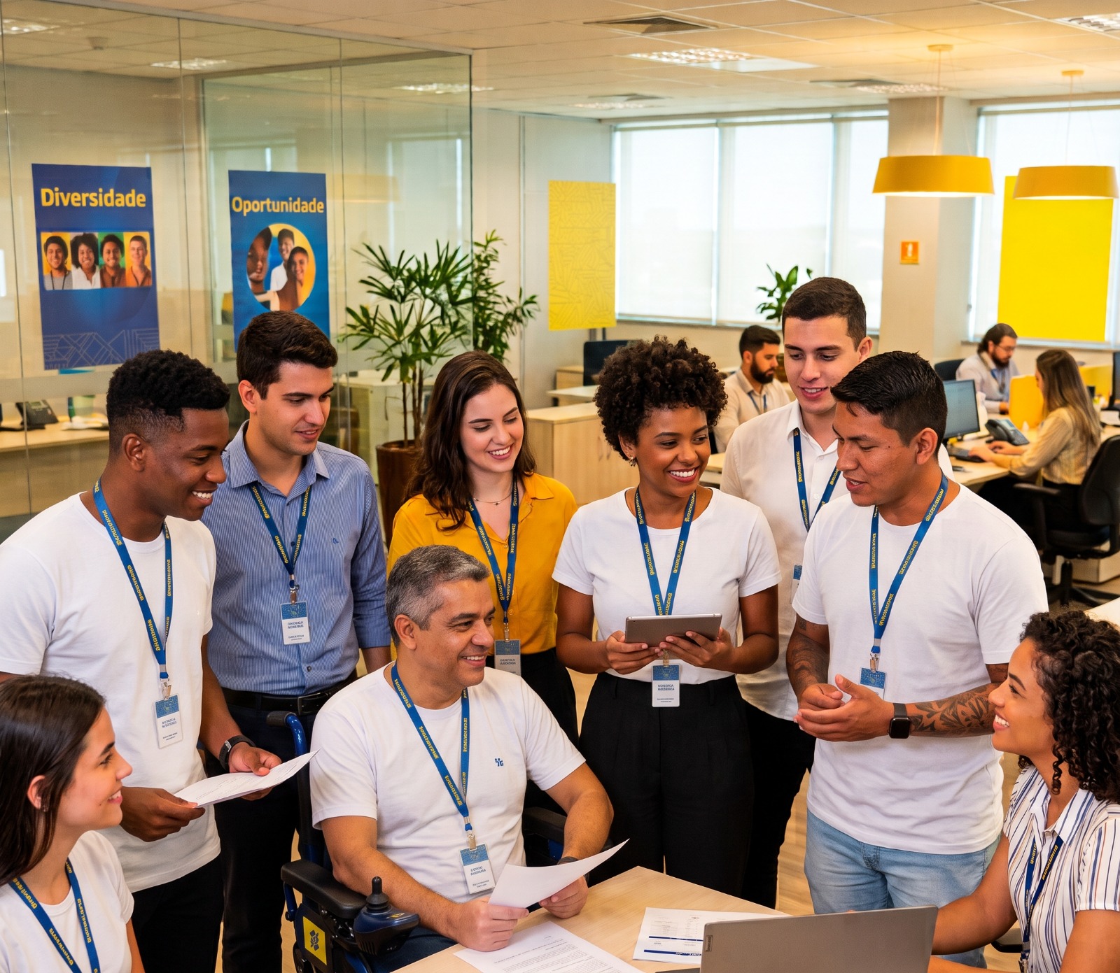 Equipe do Banco do Brasil em ambiente de trabalho