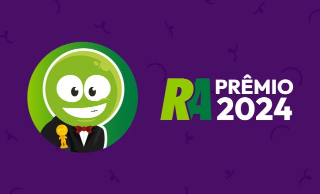 Banner com fundo roxo e logo do premio Reclame Aqui 2024